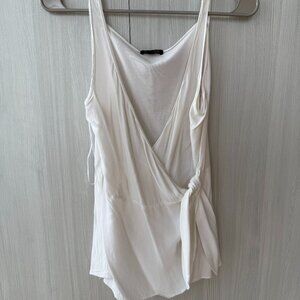 Massimo Dutti White Tie-Front Wrap Tank – S (sale ends 08/28)
